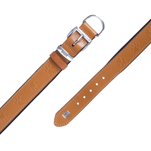 Doggie Konfor Deri Pati Desenli Boyun Tasması Kamel 3X42-50Cm