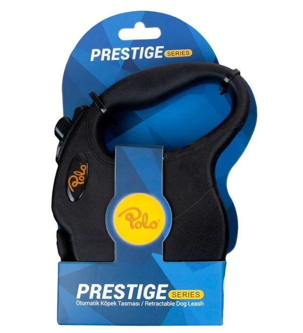 Polo Prestige Siyah Otomatik Köpek Tasması 5 Mt Medium