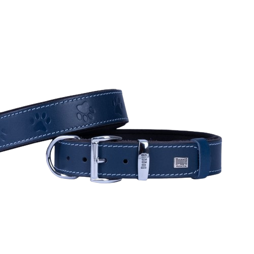 Doggie Konfor Deri Pati Desenli Boyun Tasması Royalmavi 3,5X47-55Cm