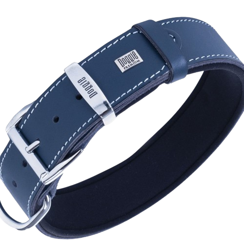 Doggie Konfor Deri Pati Desenli Boyun Tasması Royalmavi 3,5X47-55Cm