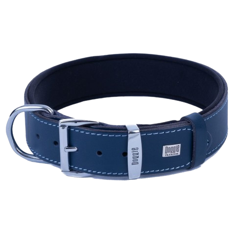 Doggie Konfor Deri Pati Desenli Boyun Tasması Royalmavi 3,5X47-55Cm