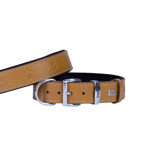 Doggie Konfor Deri Pati Desenli Boyun Tasması Kamel 3,5X47-55Cm