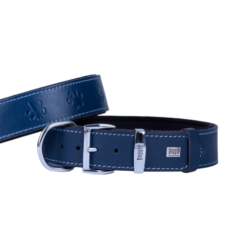 Doggie Konfor Deri Pati Desenli Boyun Tasması Royalmavi 4X52-60Cm