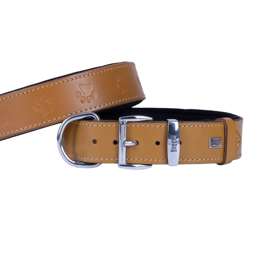 Doggie Konfor Deri Pati Desenli Boyun Tasması Kamel 4X52-60Cm