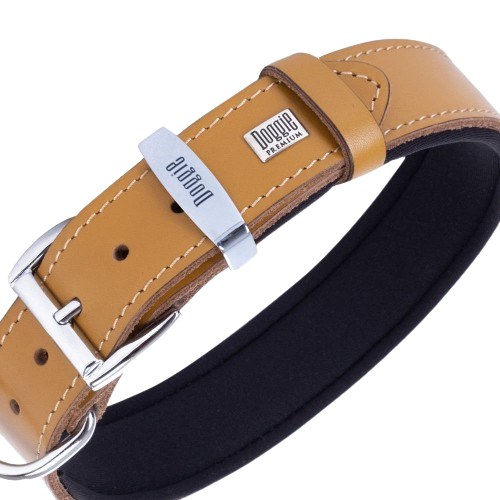 Doggie Konfor Deri Pati Desenli Boyun Tasması Kamel 3,5X52-60Cm