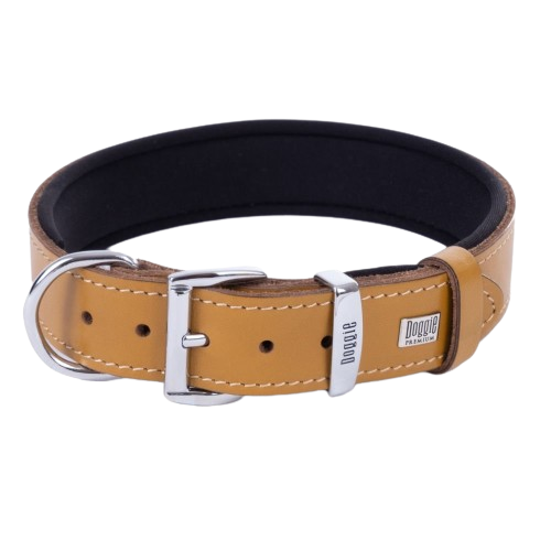 Doggie Konfor Deri Pati Desenli Boyun Tasması Kamel 3,5X52-60Cm