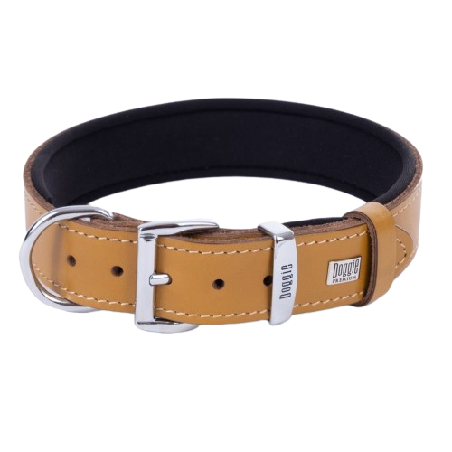 Doggie Konfor Deri Pati Desenli Boyun Tasması Kamel 3,5X52-60Cm