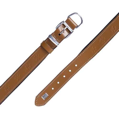 Doggie Konfor Deri Pati Desenli Boyun Tasması Kamel 3,5X52-60Cm