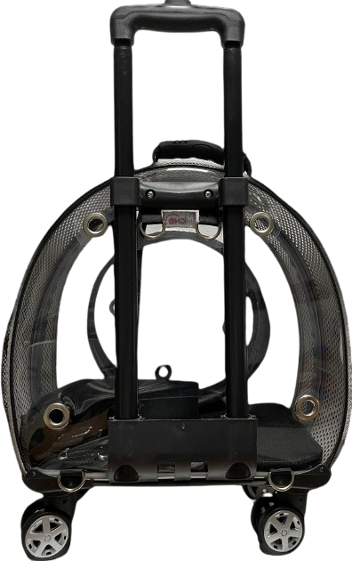 Migno Gri Fileli Tekerlekli Çekçekli Kedi Köpek Taşıma Çantası