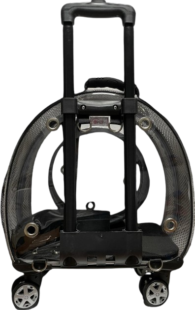 Migno Gri Fileli Tekerlekli Çekçekli Kedi Köpek Taşıma Çantası